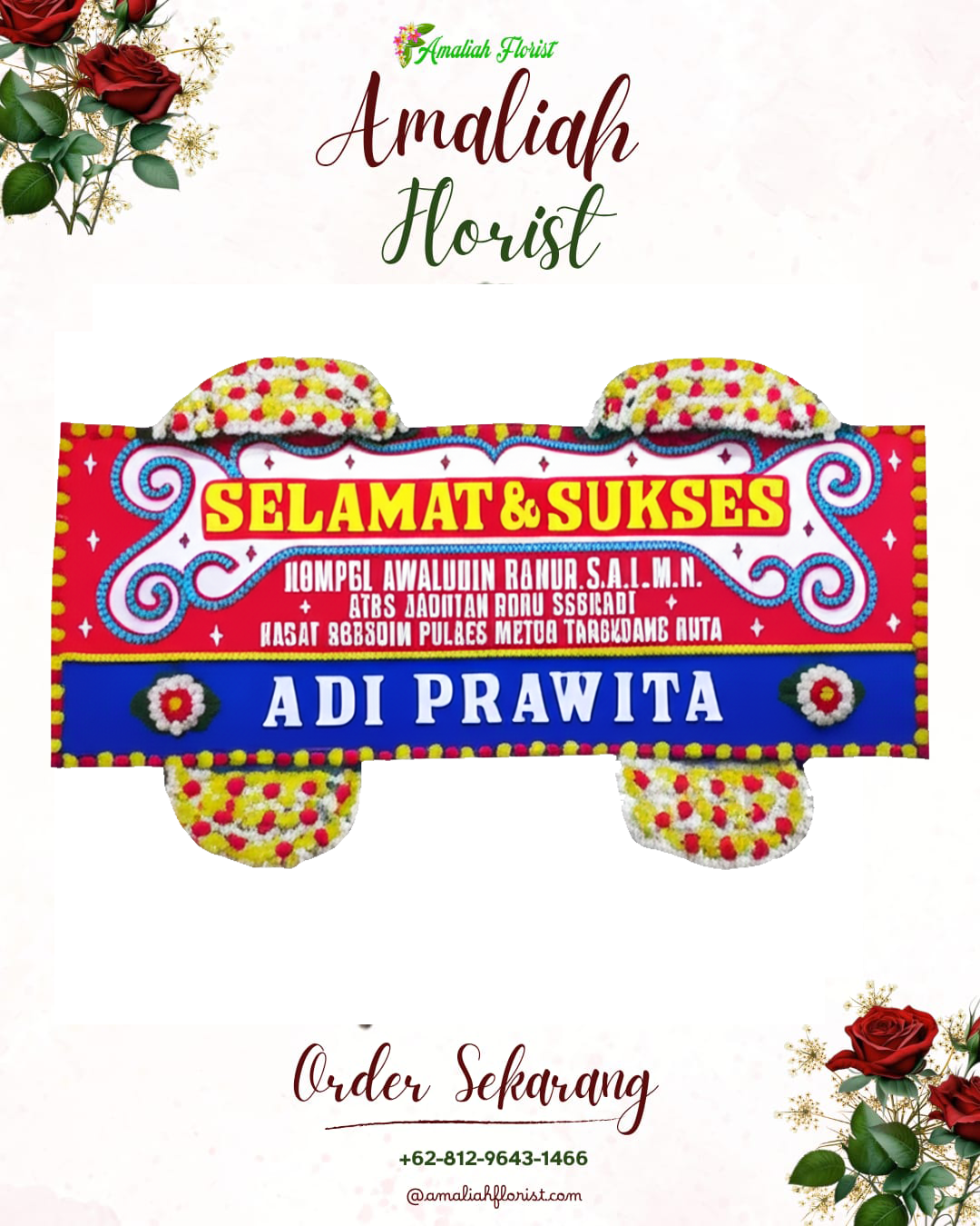 Papan Bunga Ucapan Selamat Srono