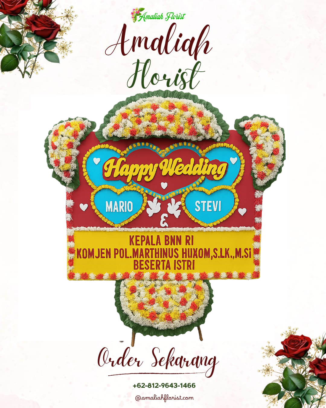 Papan Bunga Pernikahan Srono